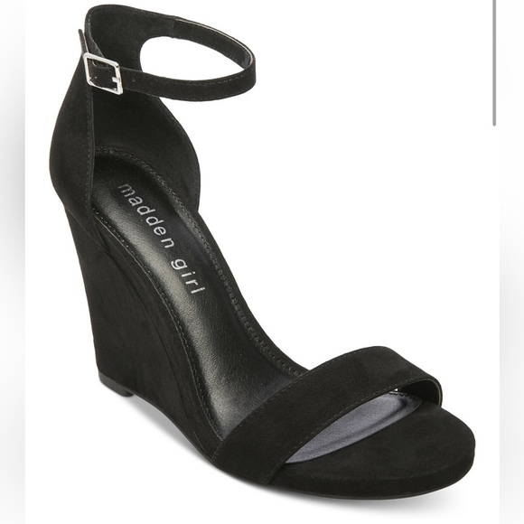 Madden Girl Shoes - Madden Girl Black Willoow Wedge Sandals